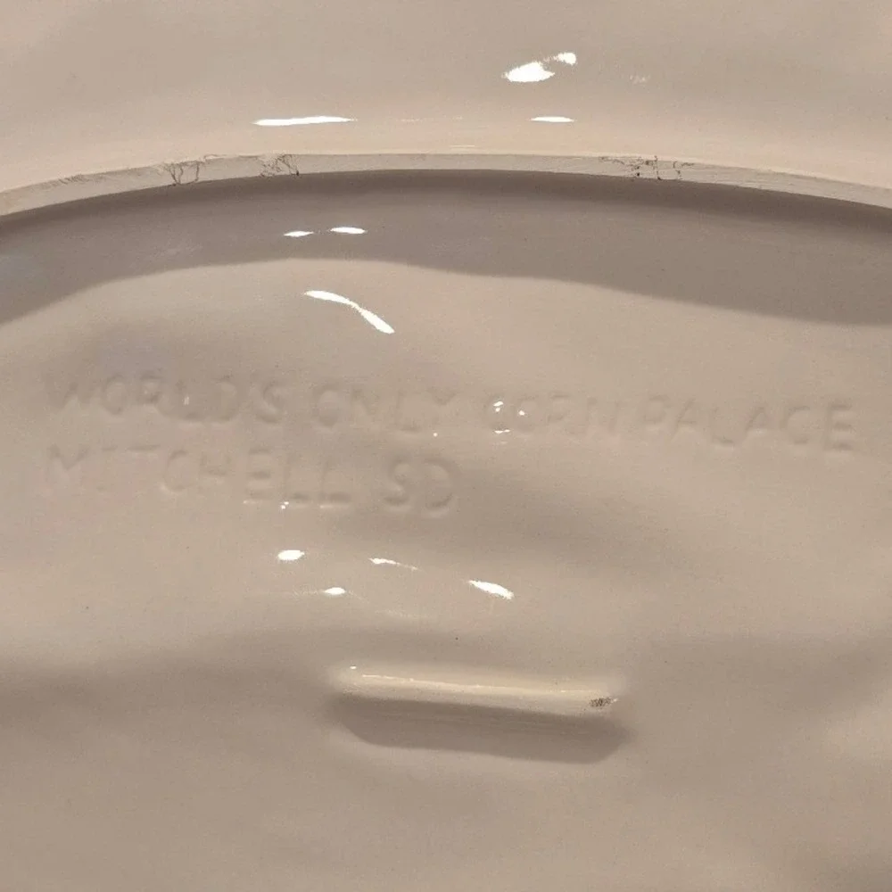 Worlds Only Corn Palace Mitchell SD Harvest Ceramic Oval Serving Platter 16 x 11